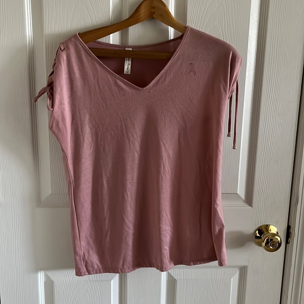 PerSeptions Concept Pink Short Sleeve Mauve Blouse Size Small